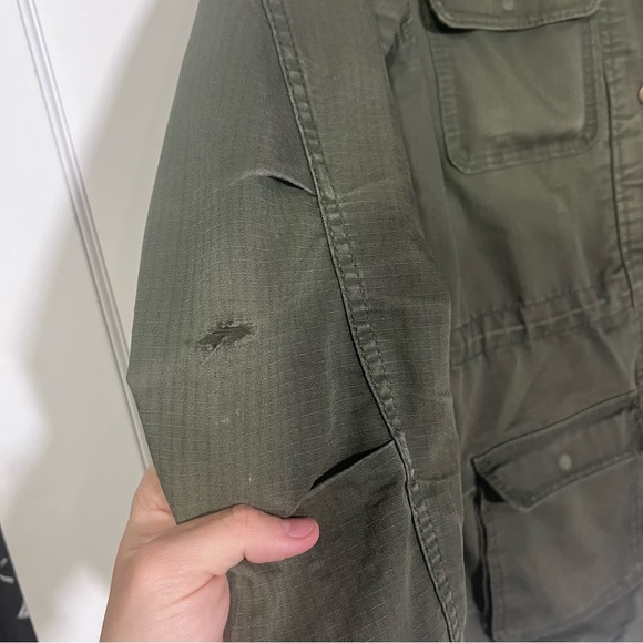 Carhartt Utility Jacket Dusty Olive Green Size Small Canvas Gorpcore Distressed - Picture 5 of 15
